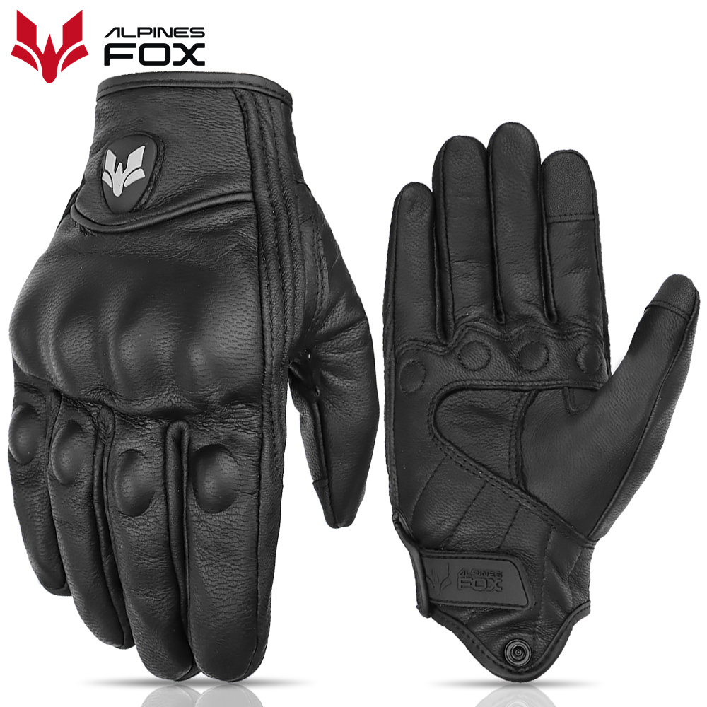 Motorcycle Gear Fox - 빈티지 정품 가죽 천공 오토바이 장갑