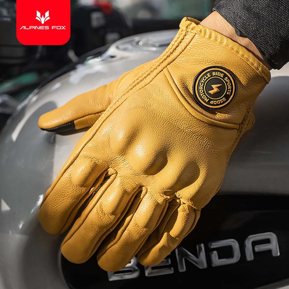 레트로 가죽 오토바이 장갑 빈티지 남성 여성 모토 사이 - Motorcycle Gear Fox 리뷰 및 가격