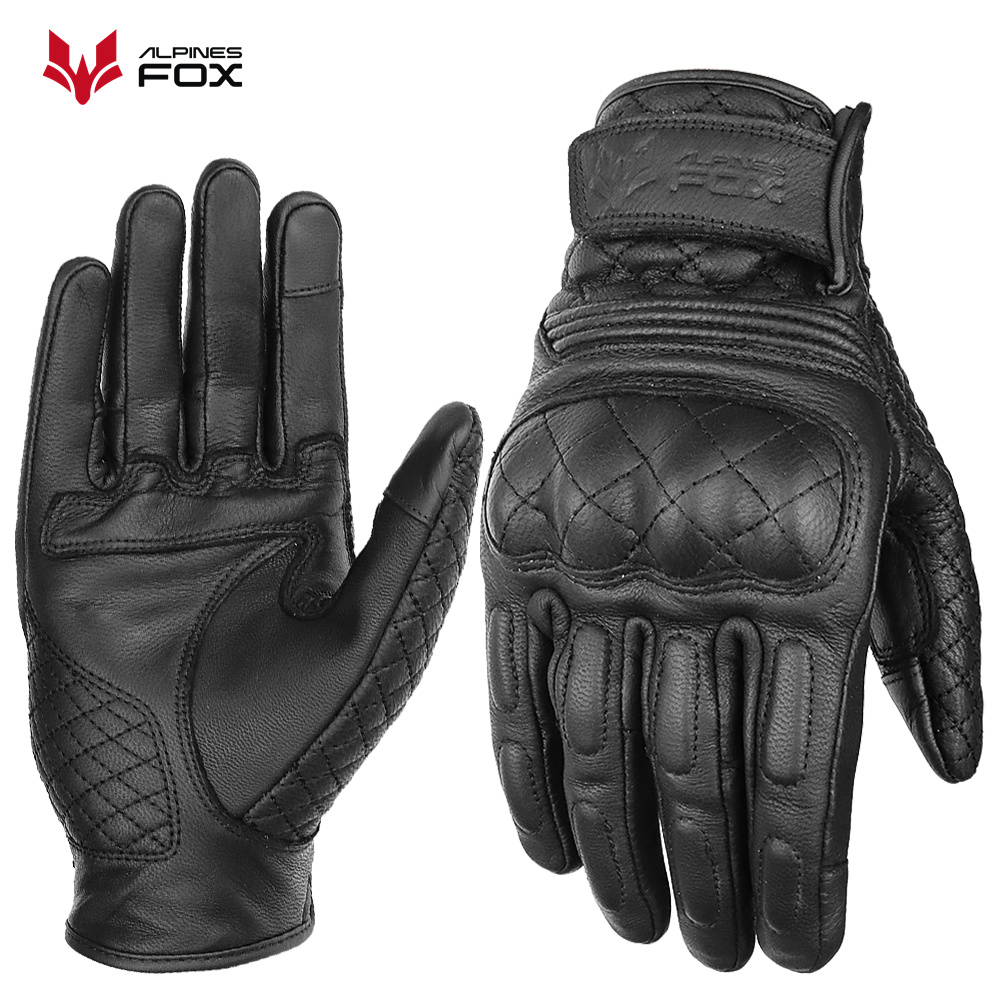 레트로 오토바이 장갑 진짜 가죽 전체 손가락 검정 노란 - Motorcycle Gear Fox 리뷰 및 가격
